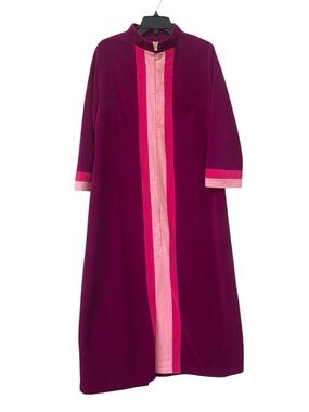 Vintage Vanity Fair Bathrobe Robe Housecoat Gown Vibrant Plum Purple Pink 16 XL